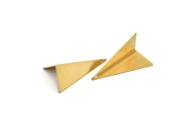 10 Raw Brass Gometric Triangles (24mm) Bs 1339