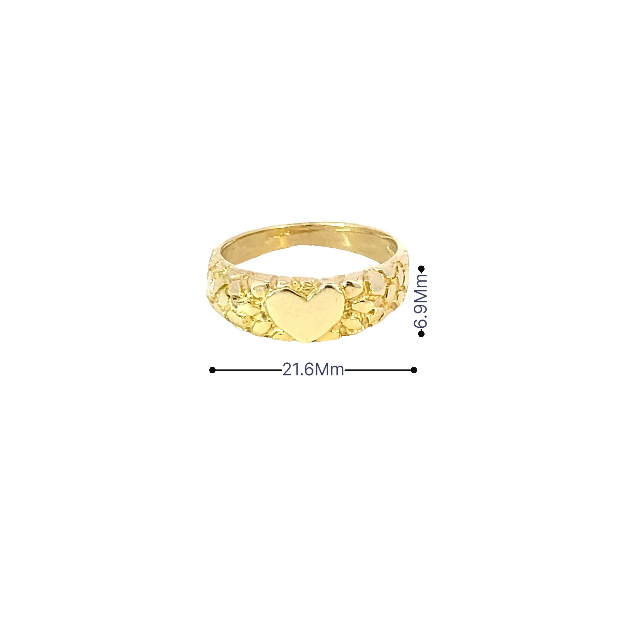 10K Gold Heart Nugget Ring 4 Grams