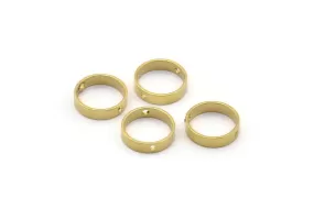 10mm Circle Connector, 50 Raw Brass Circle Ring Connector With 2 Holes, Findings (10x2.5mm) BS 2202