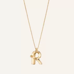 14k Gold Plated Monogram Necklace - R