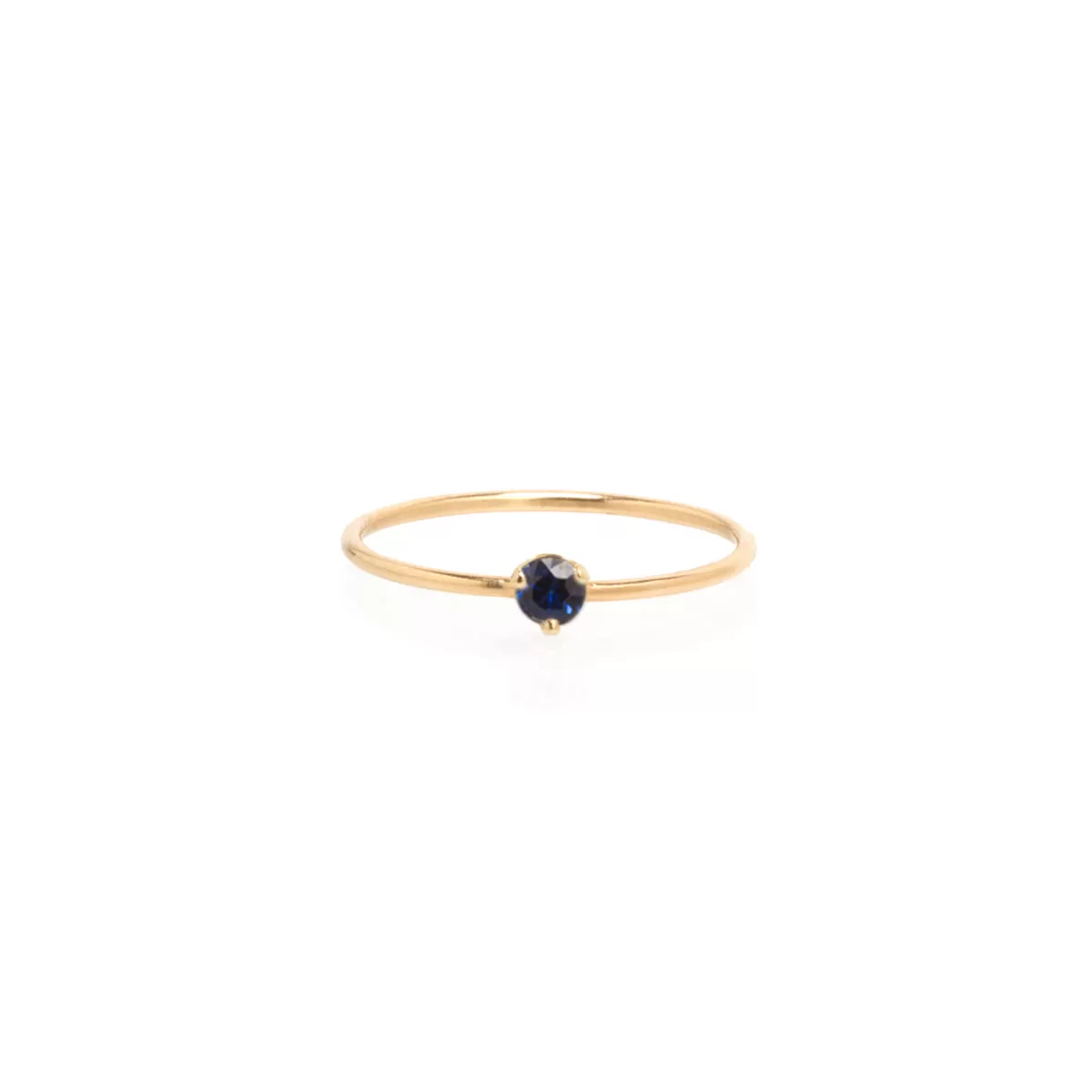 14k single blue sapphire prong ring