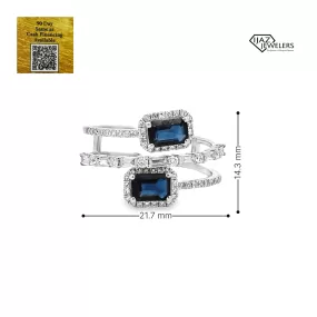 14K White Gold Diamond Sapphire Ring