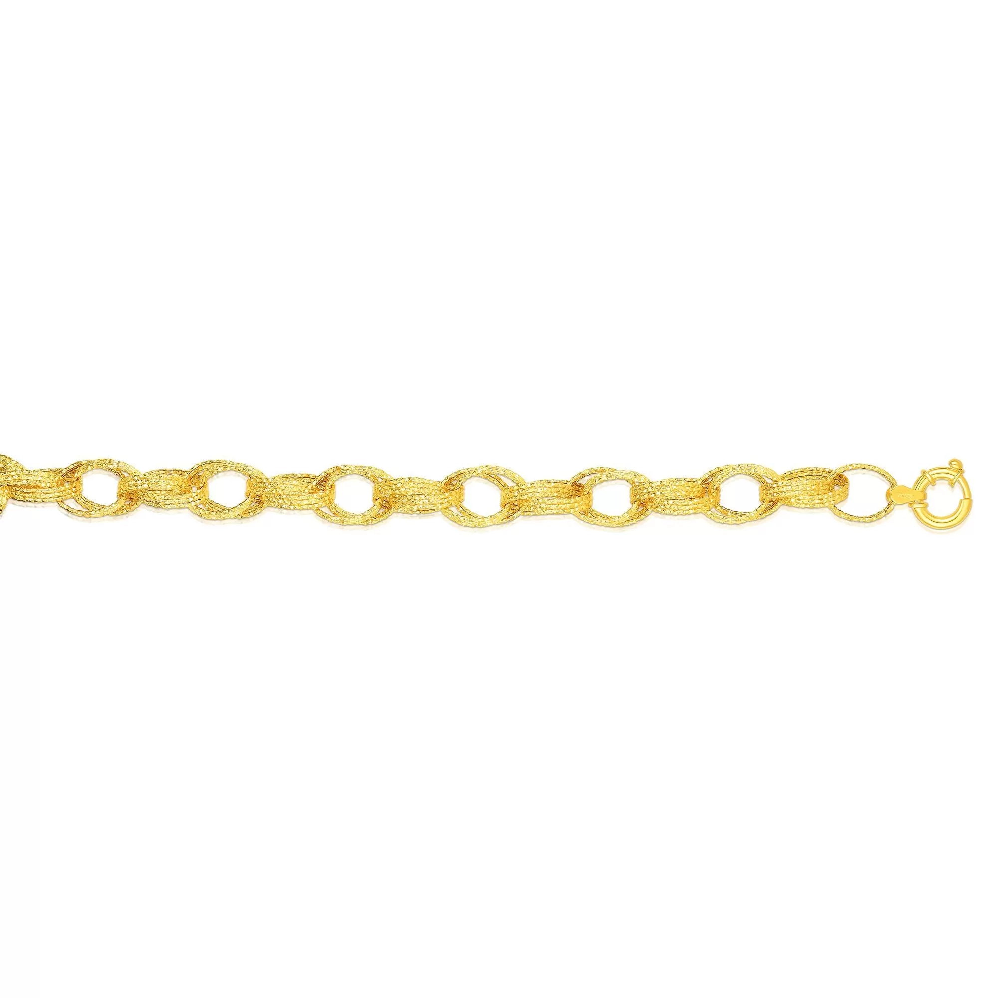 14k Yellow Gold Oval Link Fancy Bracelet, 7.25