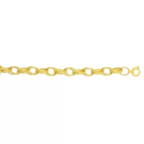 14k Yellow Gold Oval Link Fancy Bracelet, 7.25