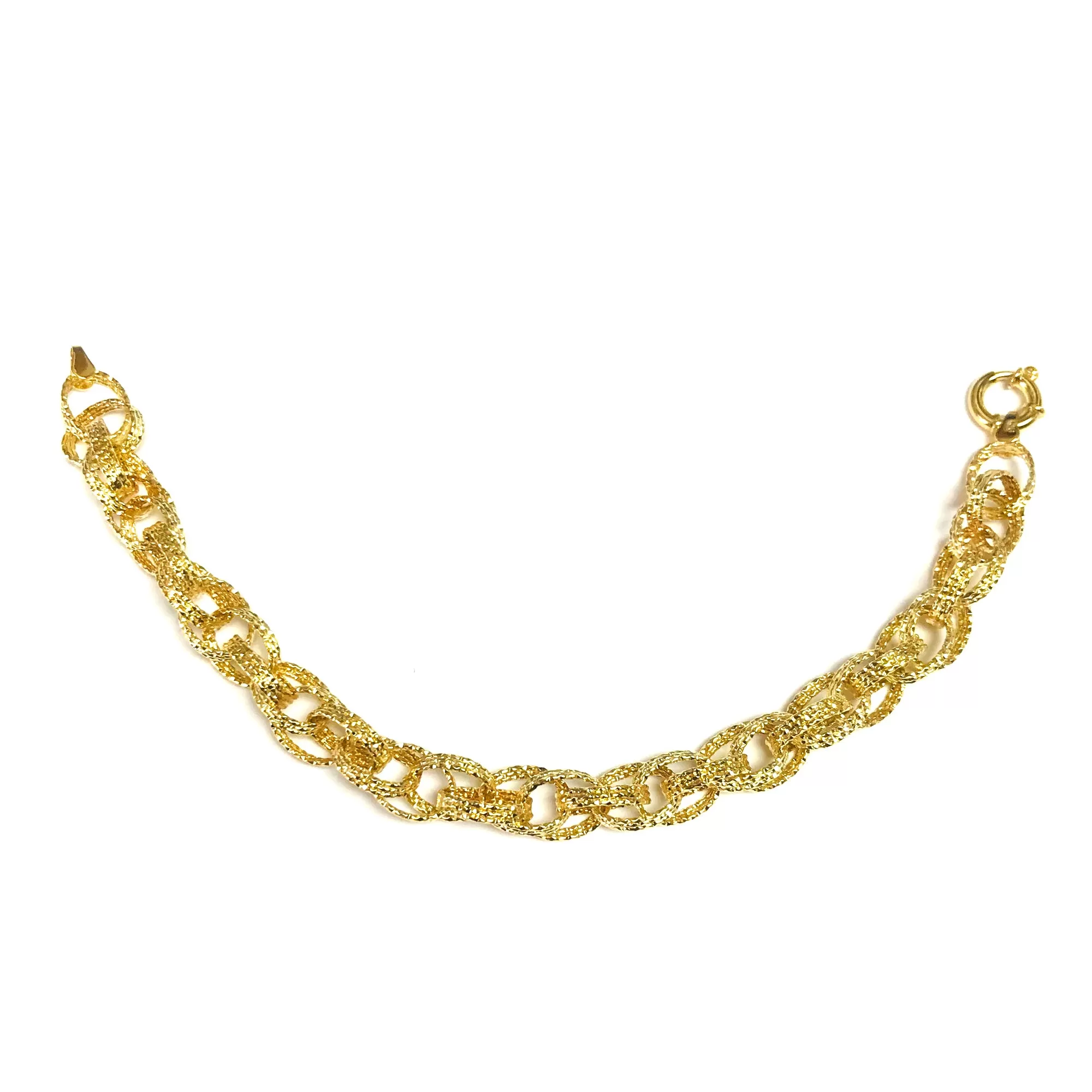 14k Yellow Gold Oval Link Fancy Bracelet, 7.25