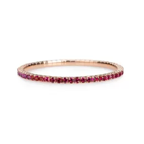 18K Gold Stretch & Stack Ruby Tennis Bracelet, 8.55-18 Carats