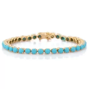 18K Gold Turquoise Eternity Bracelet