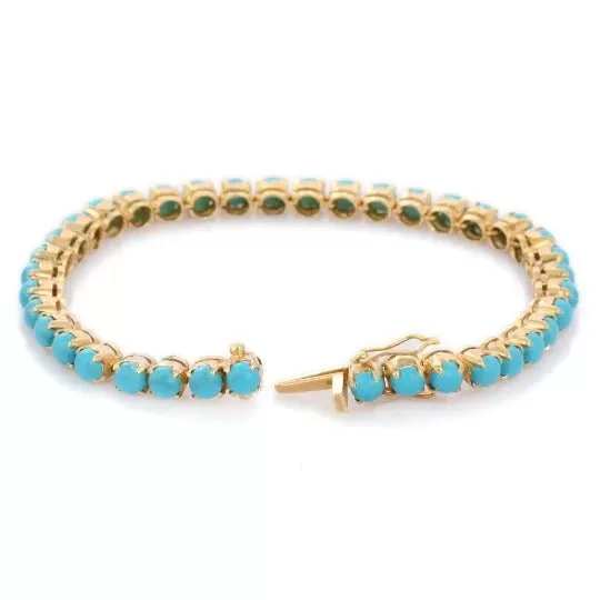 18K Gold Turquoise Eternity Bracelet