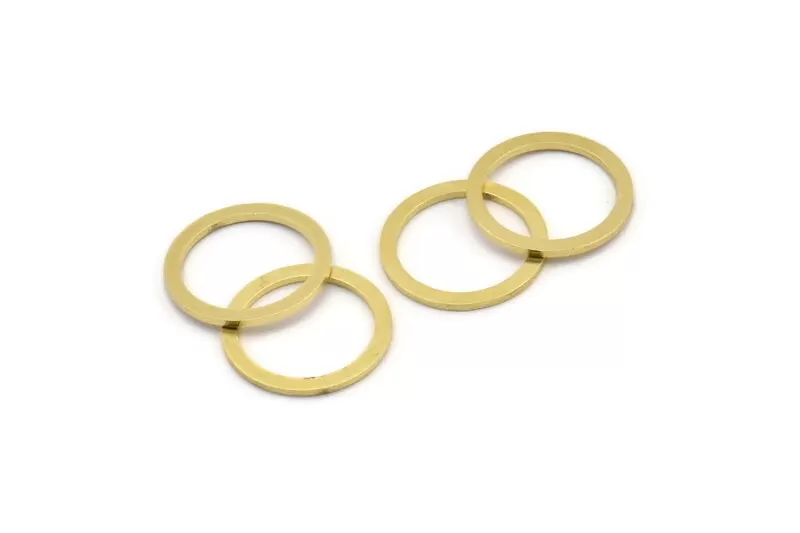 18mm Circle Connectors, 24 Raw Brass Circle Connectors (18x2x1mm) A3687