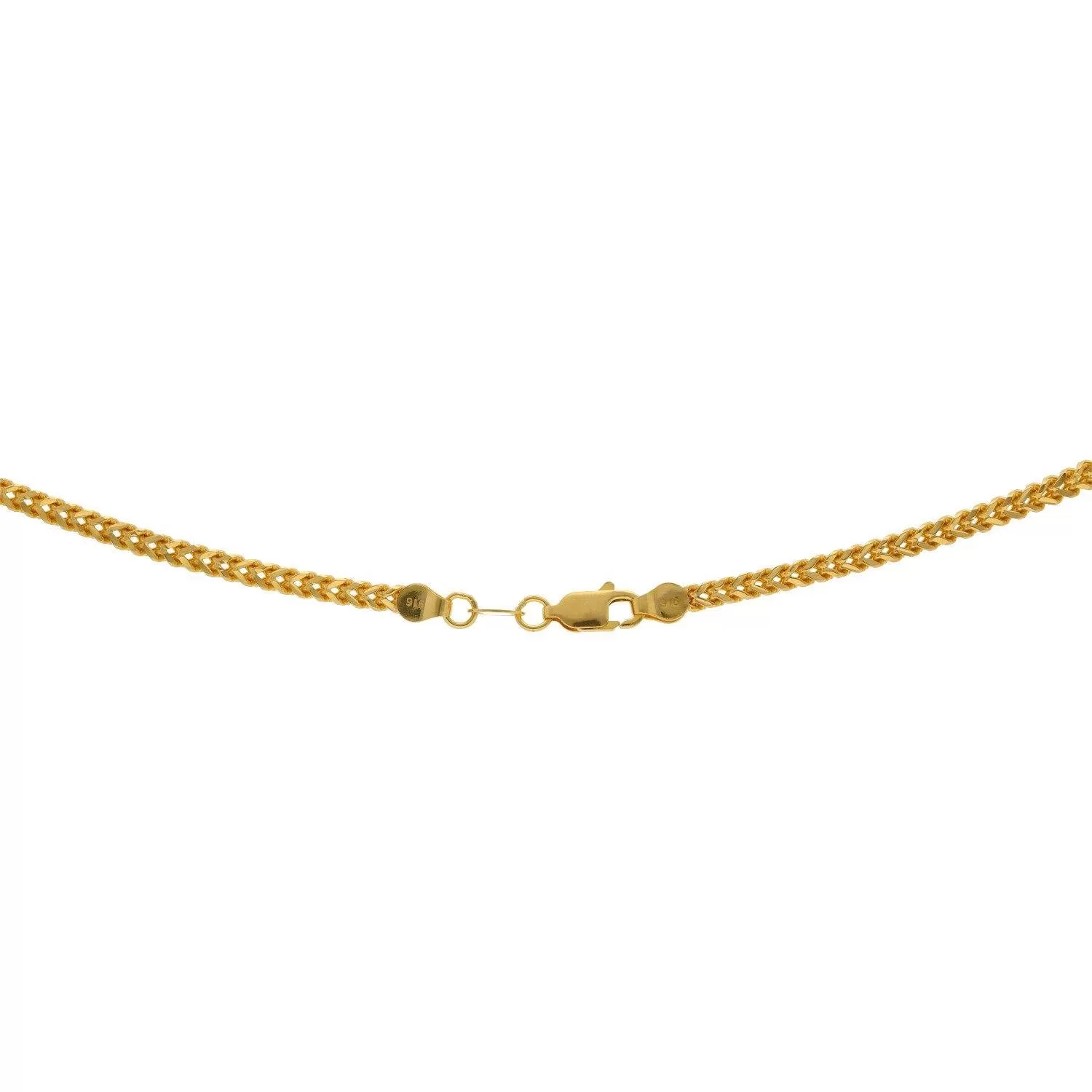 22K Yellow Gold Foxtail Chain, Length 20inches