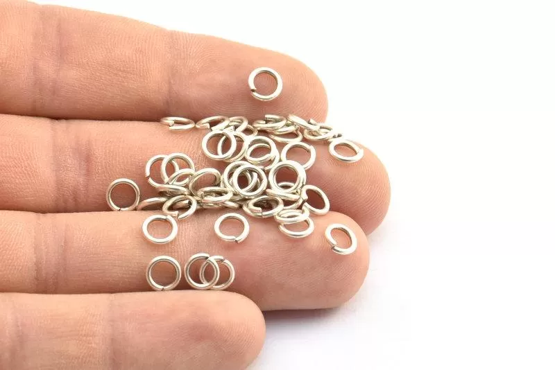 6mm Jump Rings, 125 Antique Silver Plated Brass Jump Rings (6x1mm) A0357 H0520