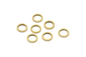 8mm Brass Ring, 100 Raw Brass Circle Ring Findings (8mm) B0117