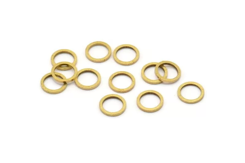 8mm Brass Ring, 100 Raw Brass Circle Ring Findings (8mm) B0117