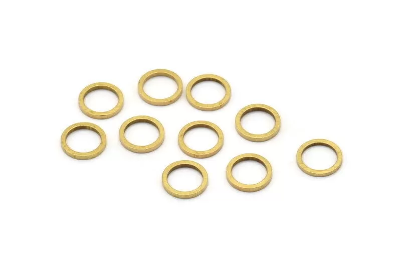 8mm Brass Ring, 100 Raw Brass Circle Ring Findings (8mm) B0117