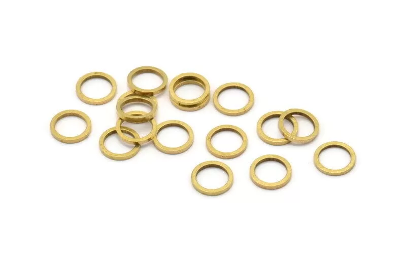 8mm Brass Ring, 100 Raw Brass Circle Ring Findings (8mm) B0117