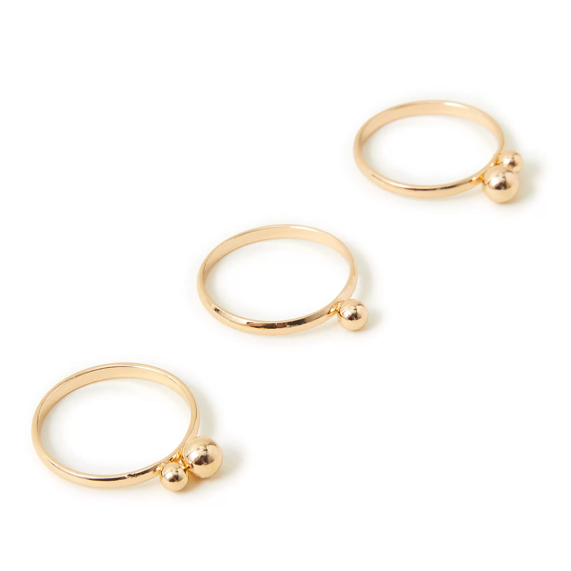 Accessorize London Women's Beaded Rings Set Of Three Gold-Large