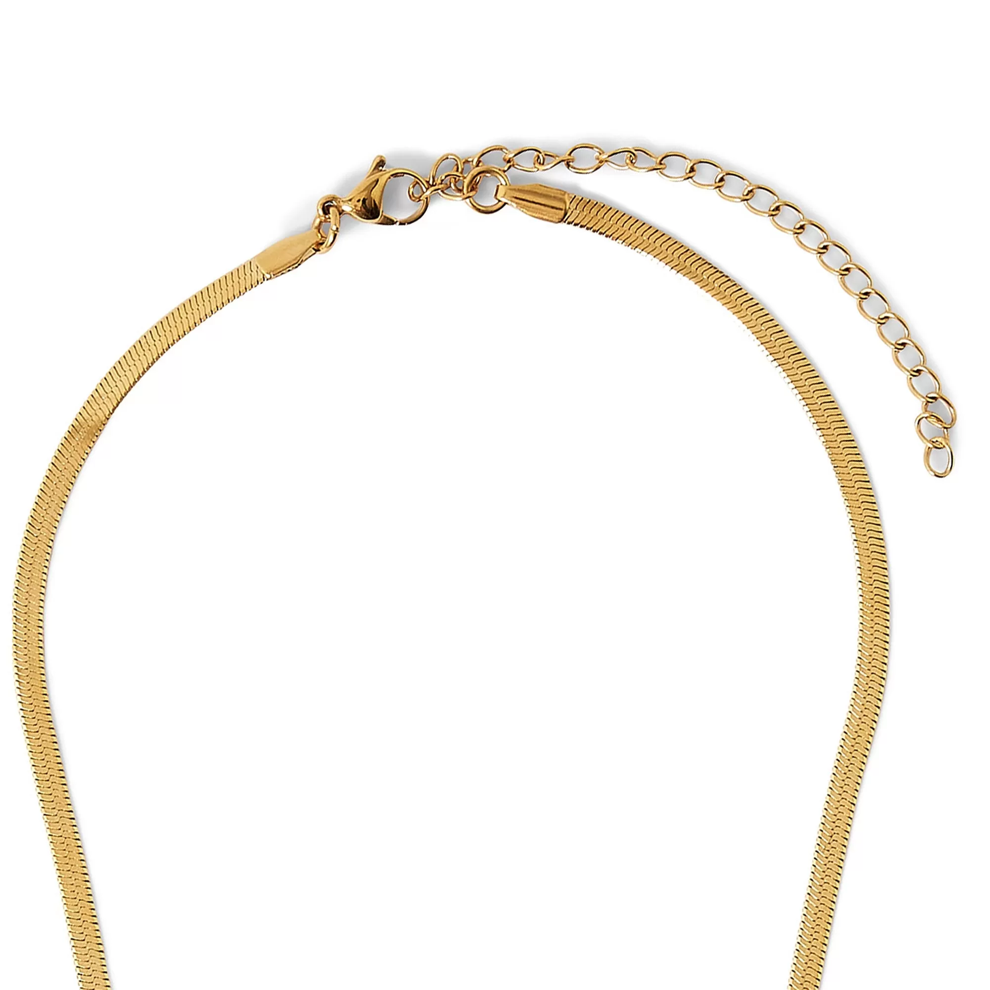 Accessorize London Women's Water Proof Gold Snake Chain Necklace