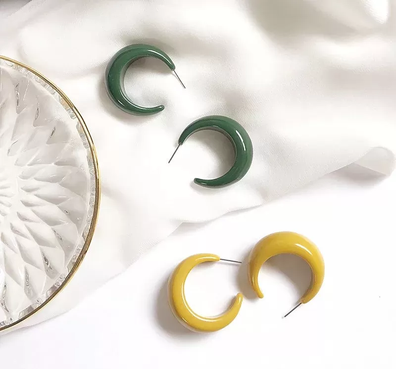 Acrylic Crescent Shaped earring -2