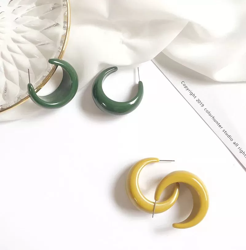 Acrylic Crescent Shaped earring -2