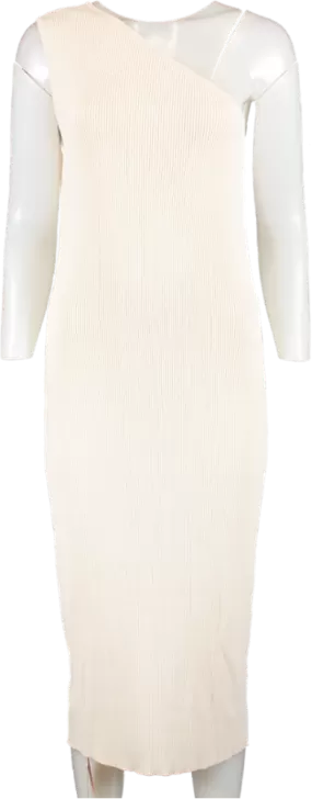 ALB Anne Louise Cream Everyday - Stone One Shoulder Dress UK M