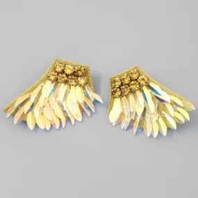 Angel Wings Sequin Stud Earrings