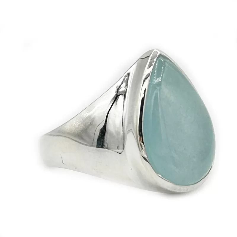 Aquamarine Silver Statement Ring