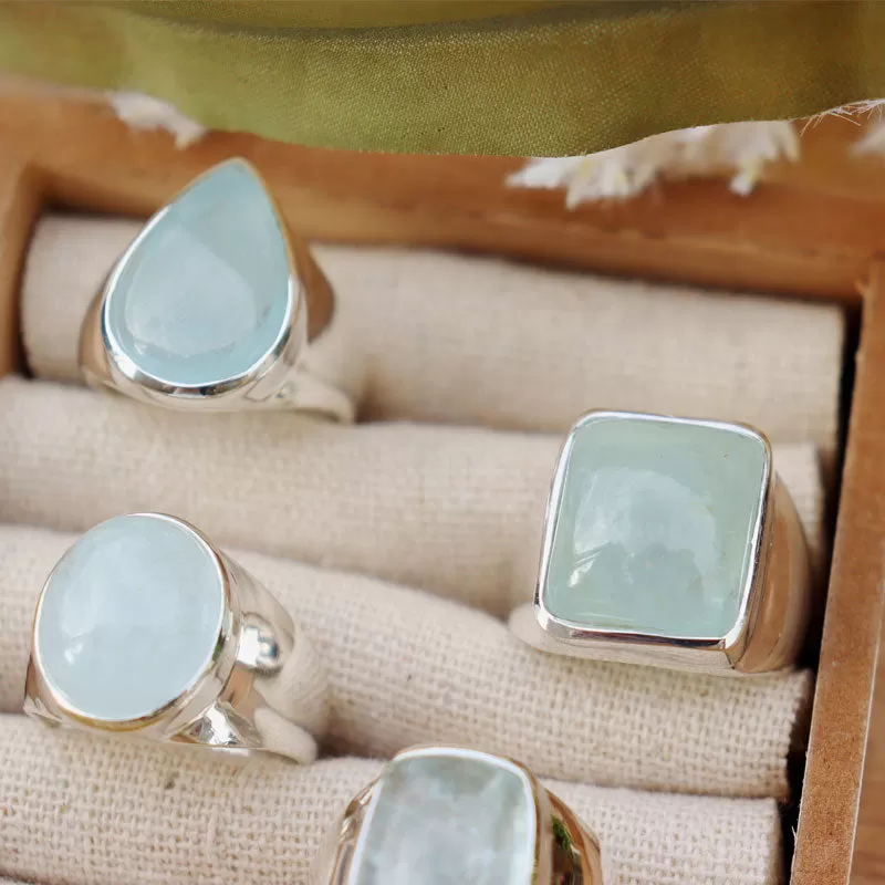 Aquamarine Silver Statement Ring