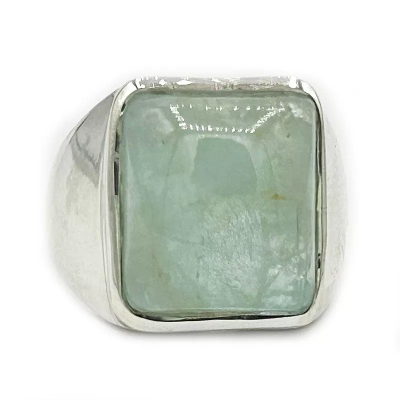 Aquamarine Silver Statement Ring