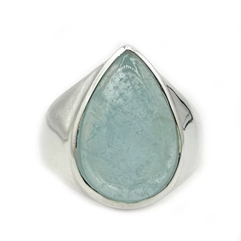 Aquamarine Silver Statement Ring