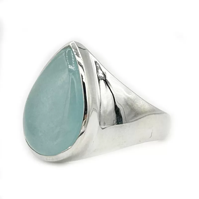 Aquamarine Silver Statement Ring