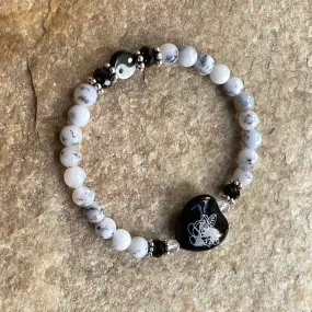 “Balance Your Heart” Gemstone Stretch Bracelet