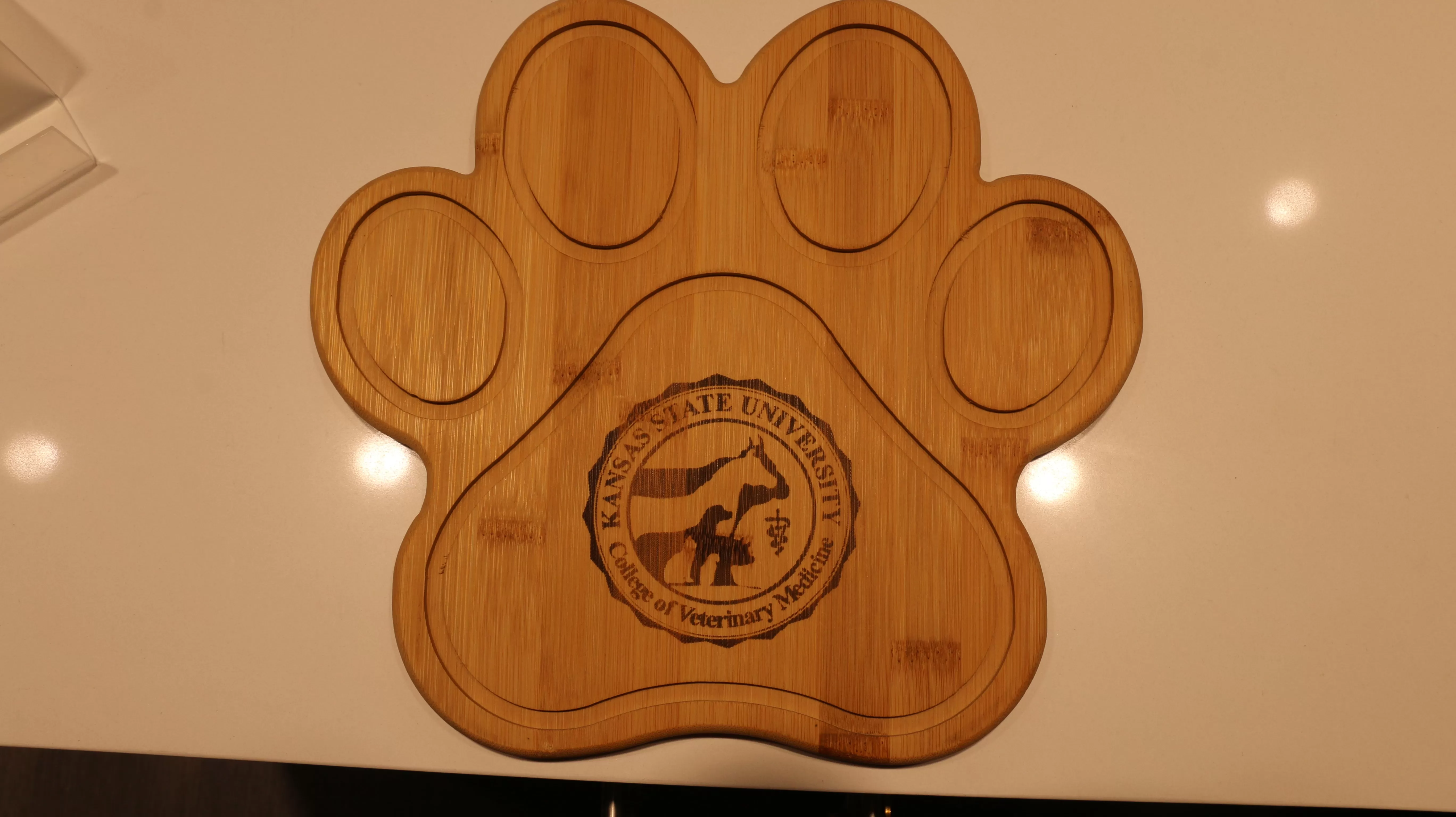 Bamboo Paw Print Cutting/Serving Board