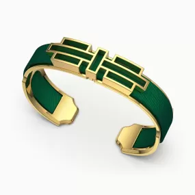 Ban Zu Silk Cuff - Emerald Green