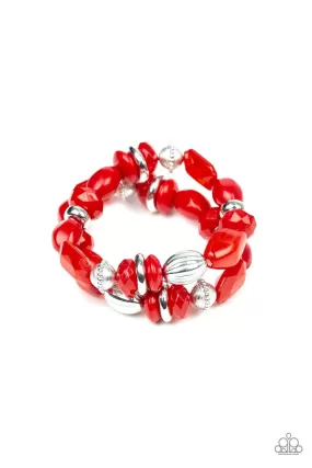 Beach Brunch Red and Silver Bracelet Set - Paparazzi Accessories