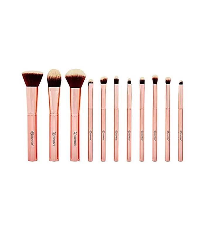 BH Cosmetics - *Metal Rose* - Set de 11 brochas   neceser