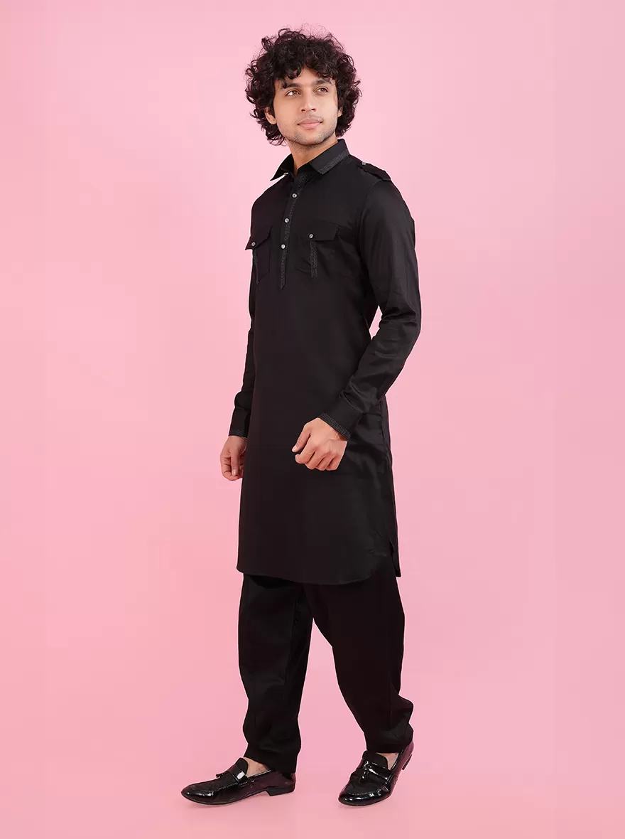 Black Pathani Kurta | Azania