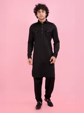 Black Pathani Kurta | Azania