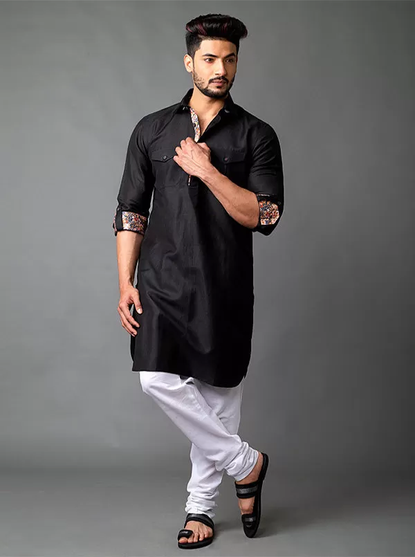 Black Pathani Kurta