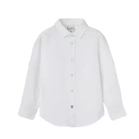 Boboli long-sleeved linen shirt for children and boys 736039-1100 white