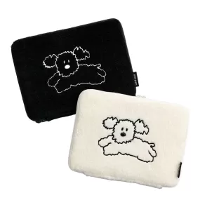 Boucle Cute Dogs Character 11 iPad Laptop Sleeves Cases Protective Covers Purses Handbags Square Sponge Pouches Designer School Collage Office Shearling