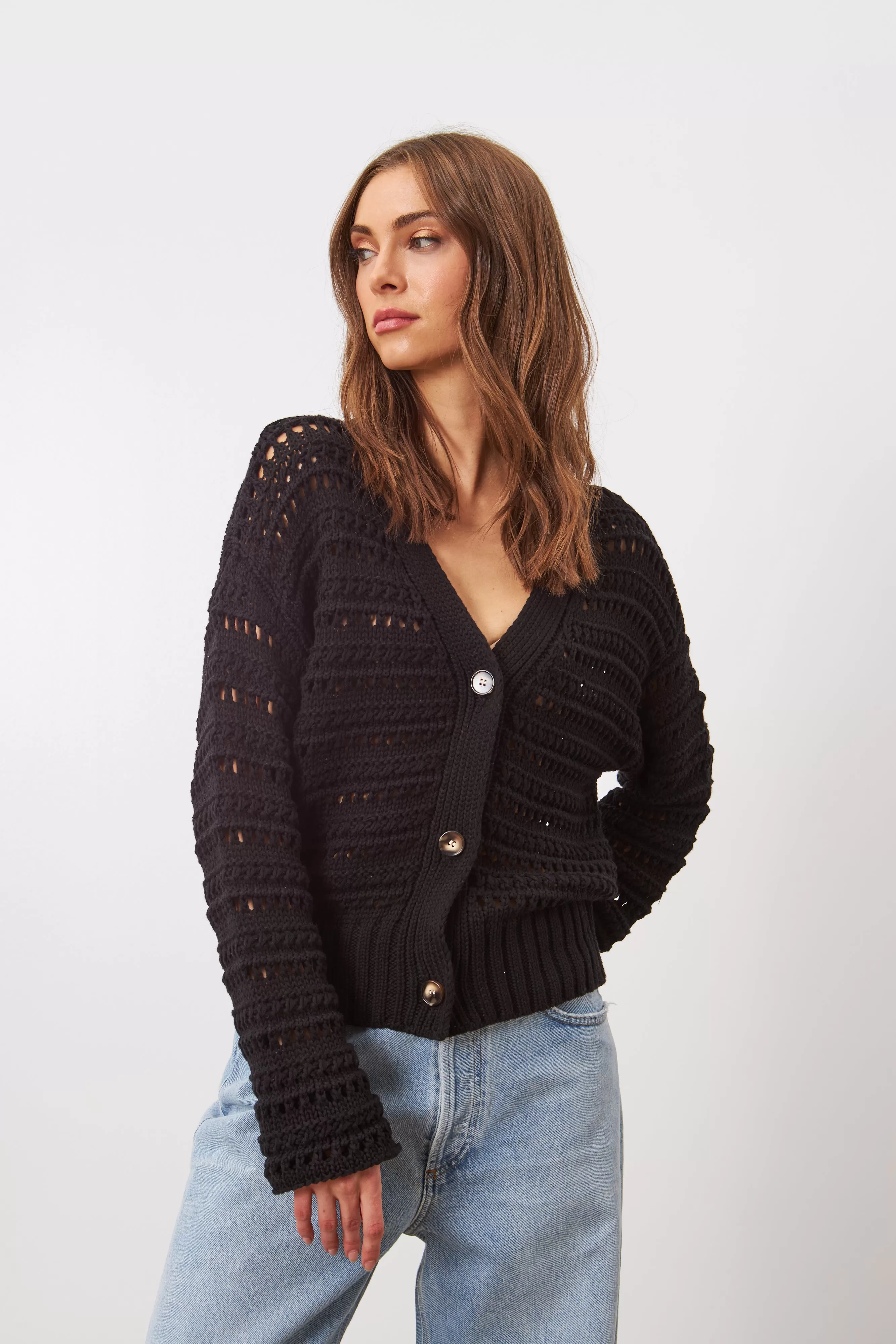 BRYNNE CARDIGAN (CAVIAR) - LINE