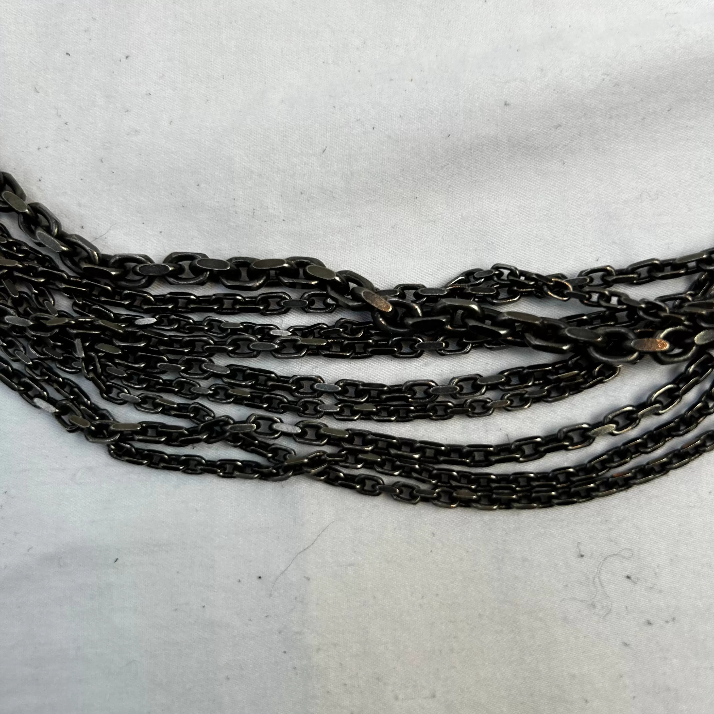 Burberry Pewter Multi Chain Necklace