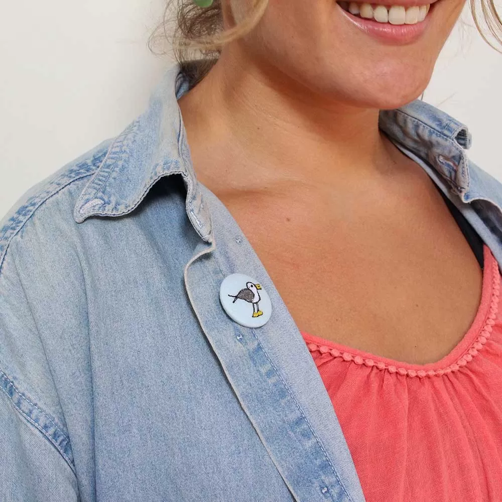 cheeky seagull - pretty badge