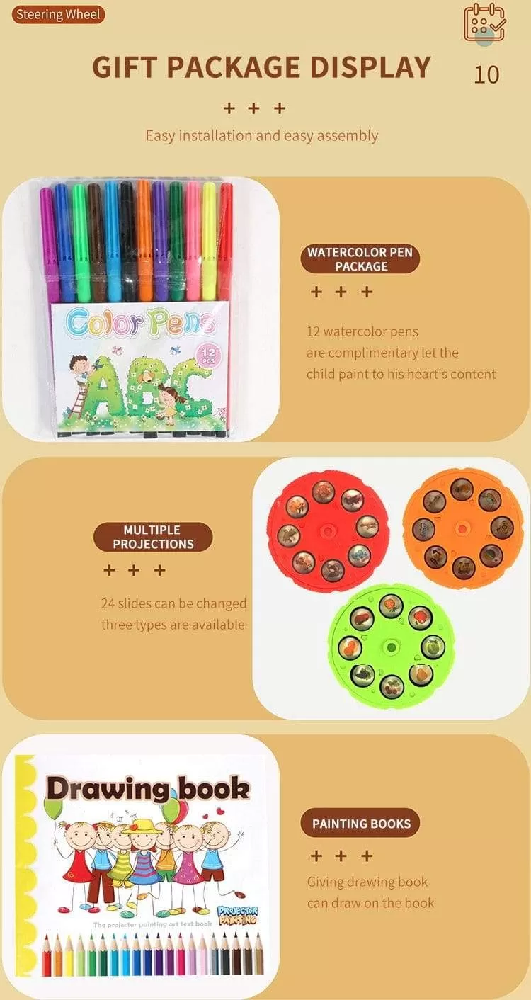 Children Toys Projection Drawing Set Kids Book Сoloring Pen Tools Montessori Set Baby Learning Educational Gifts Toy For Girl