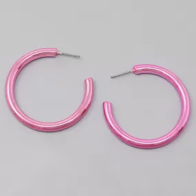 Color Dipped Metal Tube Hoop Earrings