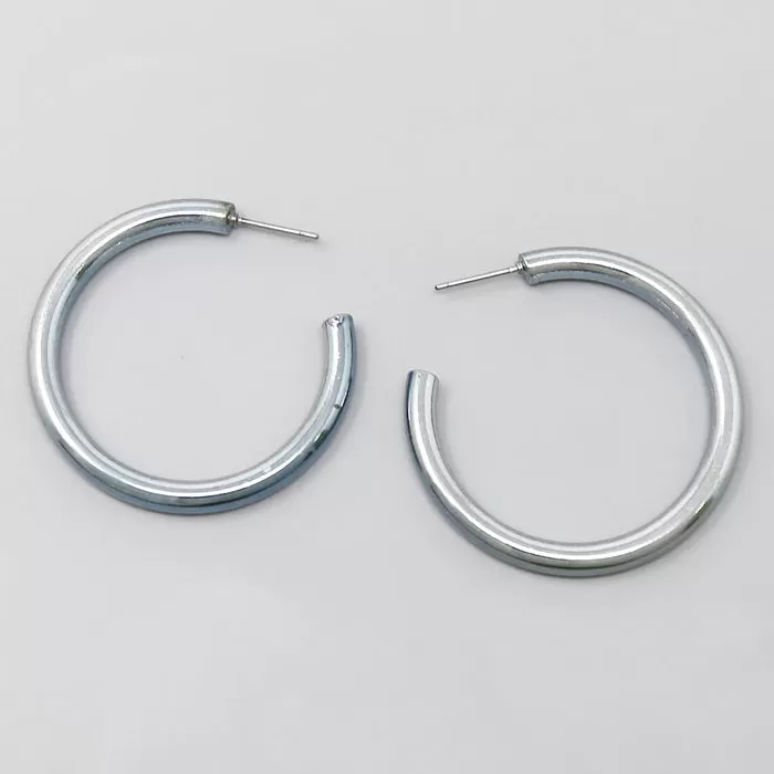 Color Dipped Metal Tube Hoop Earrings