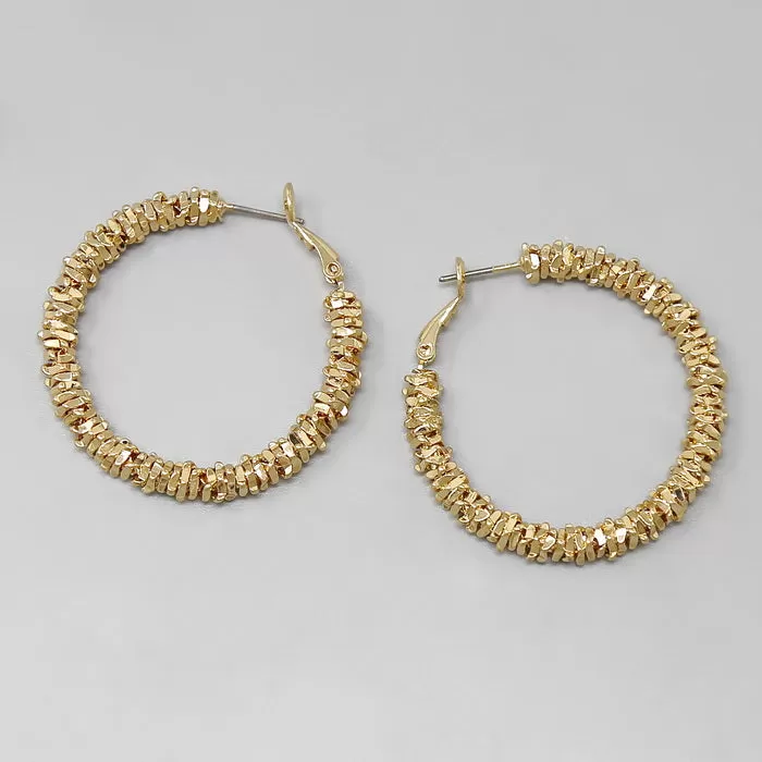 Crumpled Metal Hoop Earrings