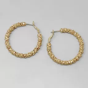 Crumpled Metal Hoop Earrings