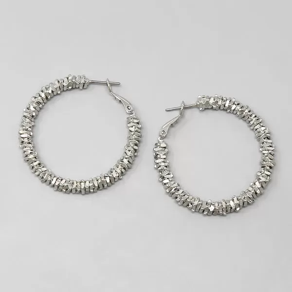 Crumpled Metal Hoop Earrings