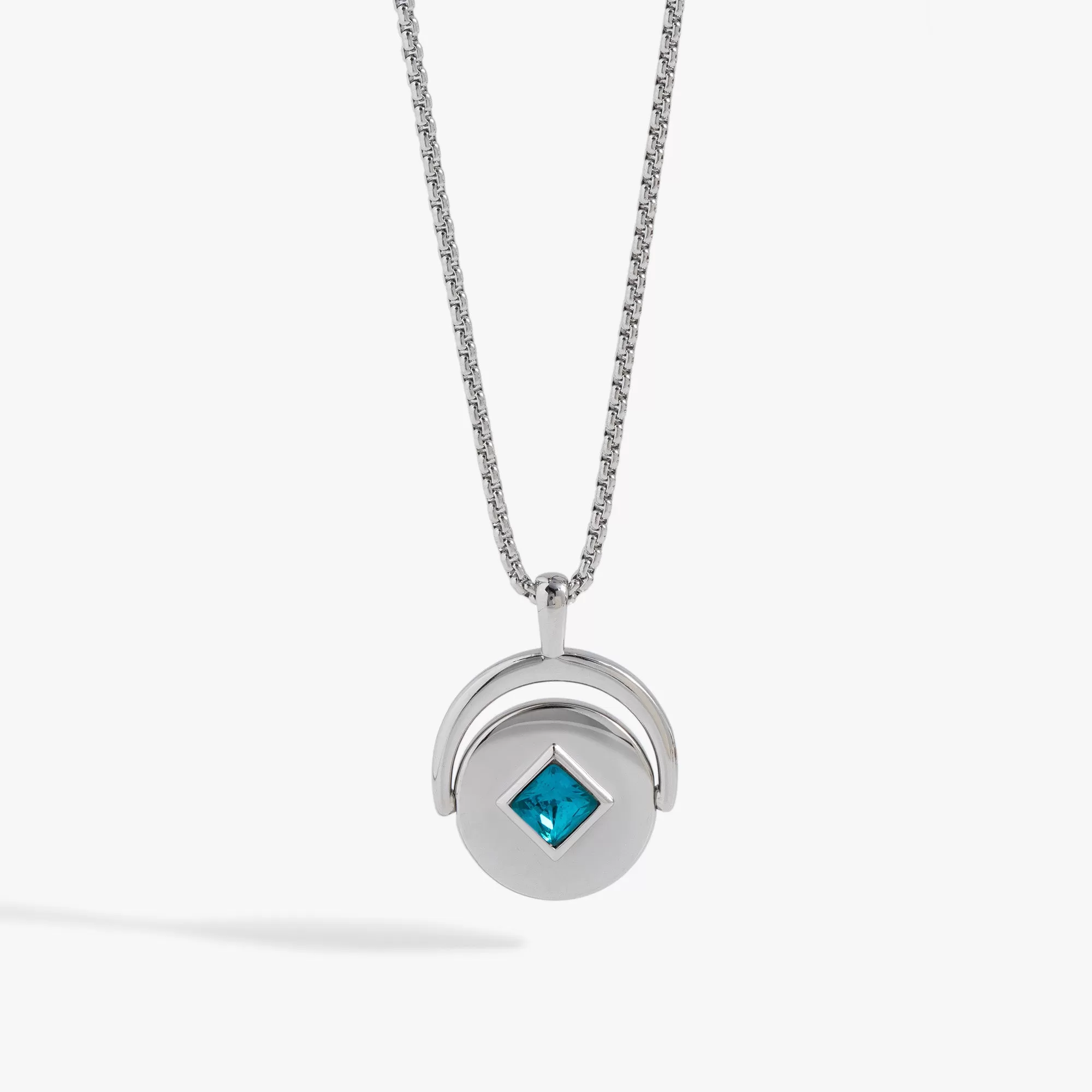 December Birthstone and Flower Flip Charm Necklace